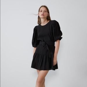 Zara Belted Black Dress